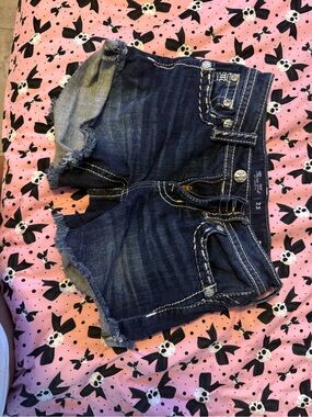Miss Me Dark Indigo Mid-Rise Denim Shorts